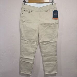 Jag Jeans Cream Pull-on Tummy Smoothing Pants 6/28